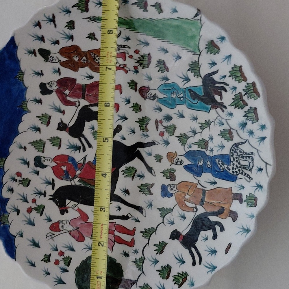 Turkish Decorative Wall Plate with Hunting Scene, made In Kutahya Turkey - Picture 9 of 10